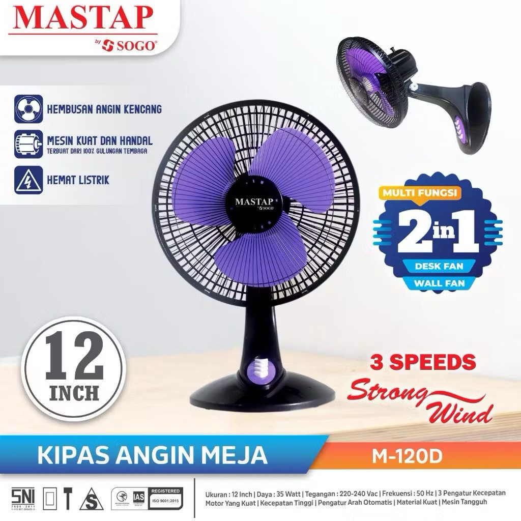 KIPAS ANGIN DUDUK MASTAP 12inch M-120D/DESK FAN MASTAP 12inch M-120D