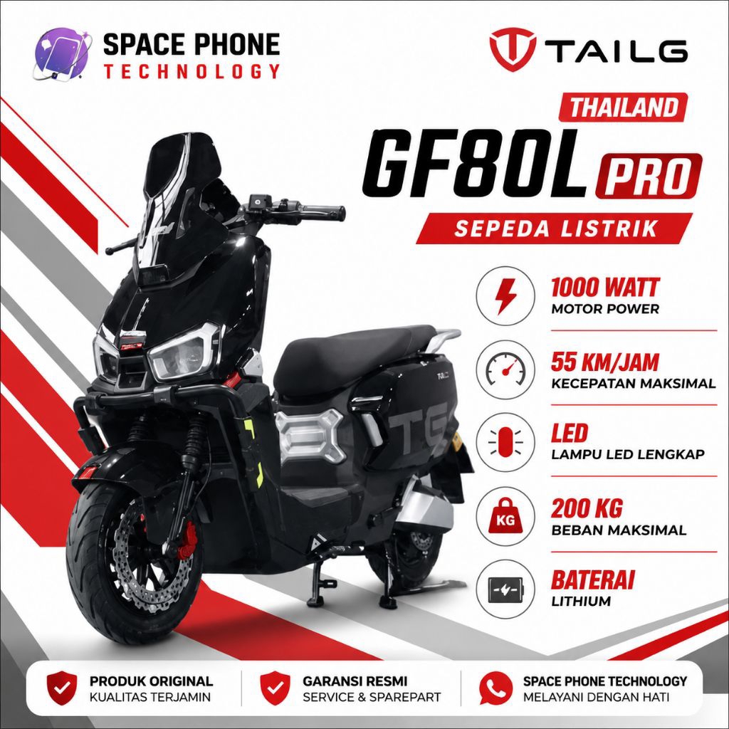 sepeda listrik TAILG GF80L Pro baterai lithium 1000 Watt