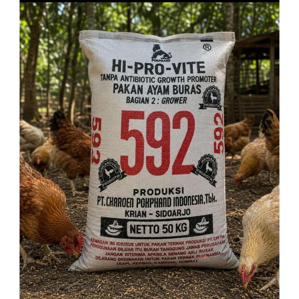 PUR AYAM 592 PAKAN AYAM 592 ECER KILOAN HI PRO VITE 1 KG