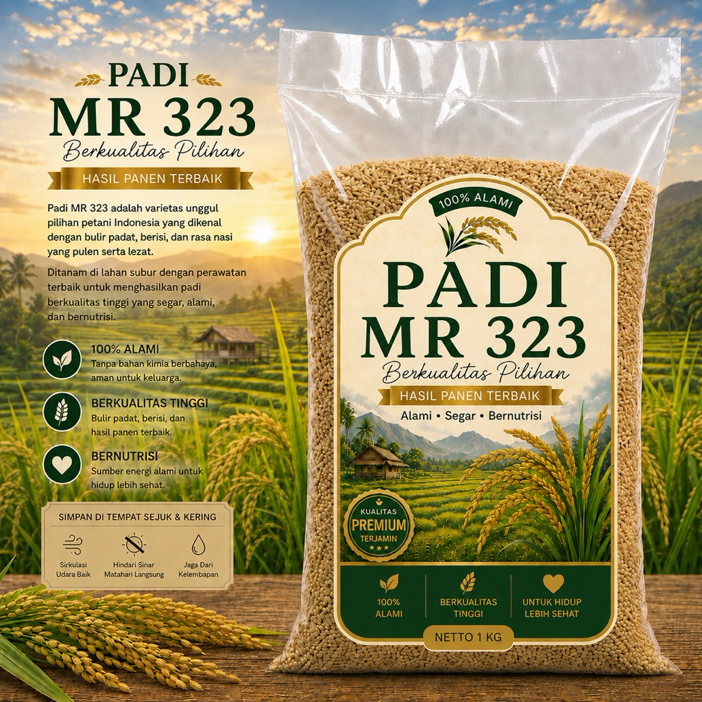 benih padi unggul mr 323 benih padi mr super berkualitas kemasan 5kg