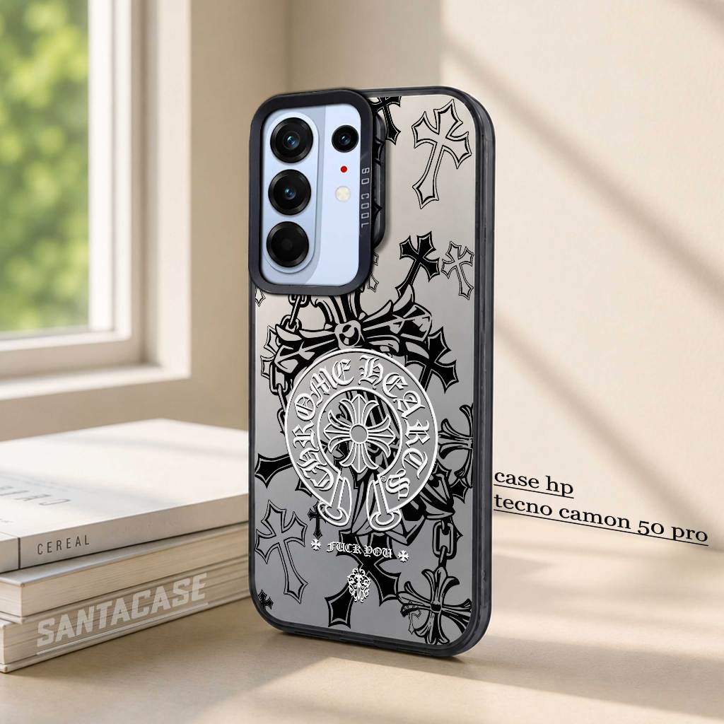 CASE TECNO CAMON 50 PRO - SO COOL HOLOGRAM PREMIUM - Motif CROME HEART - Softcase HYBRID IMD PLATE C