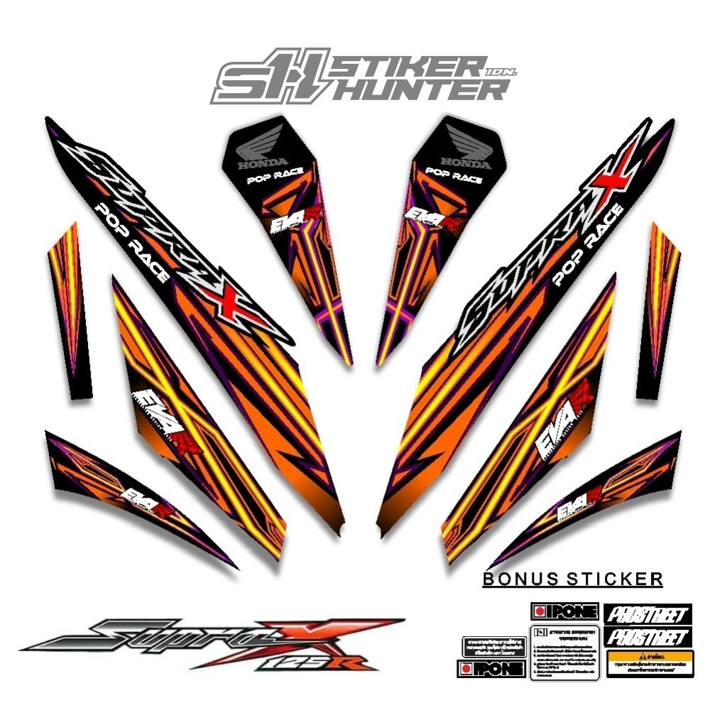 STRIPING STIKER DECAL SUPRA X 125 R 2007 - 2013 MTF EVANGELION 3 / STIKERHUNTER / STRIPING MODIF
