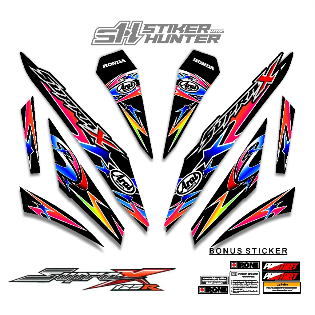 STRIPING STIKER DECAL SUPRA X 125 R 2007 - 2013 MTF NAKANO RABBIT / STIKER HUNTER / STRIPING MODIF