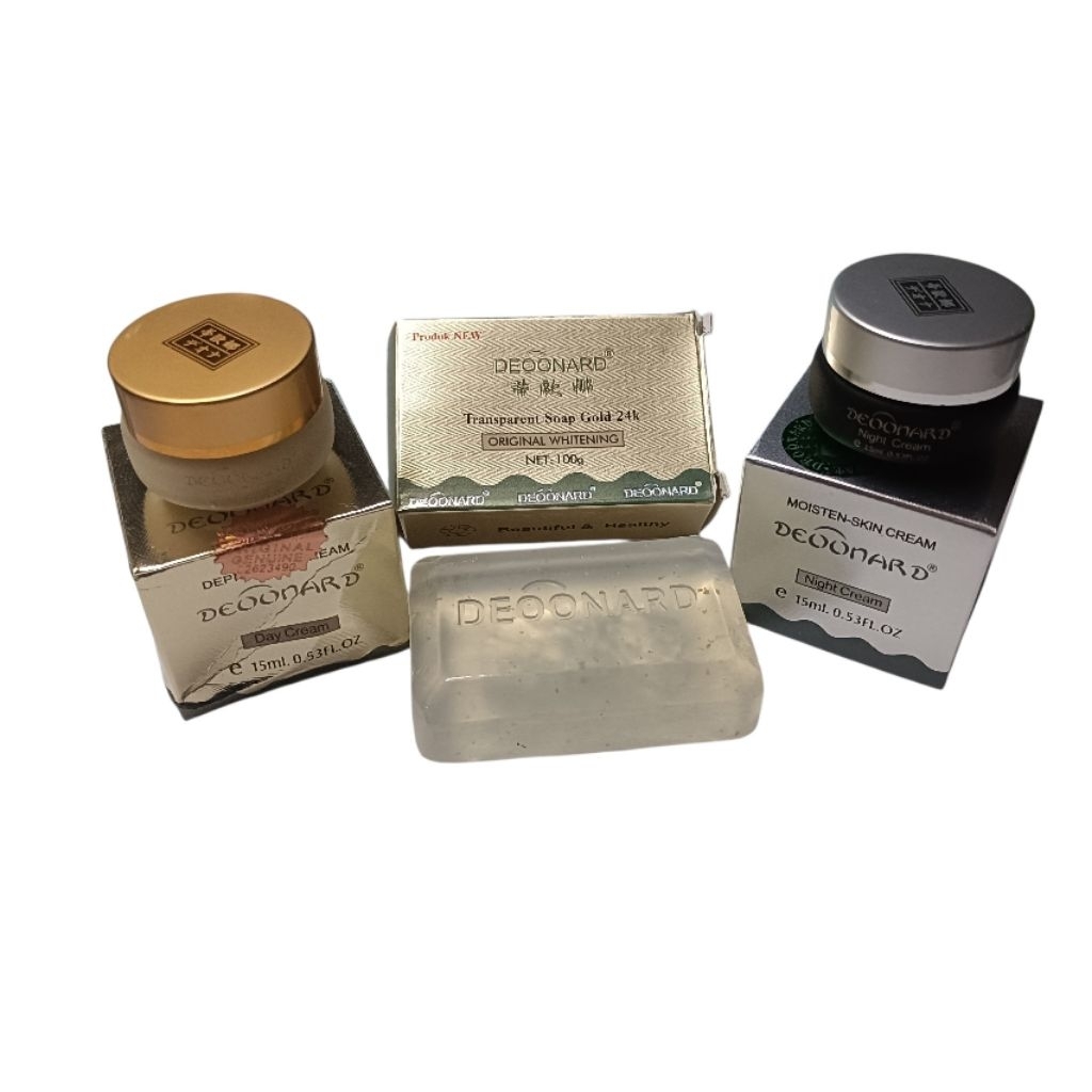 Paket 3in1 cream deoonard gold (siang+malam+sbn)