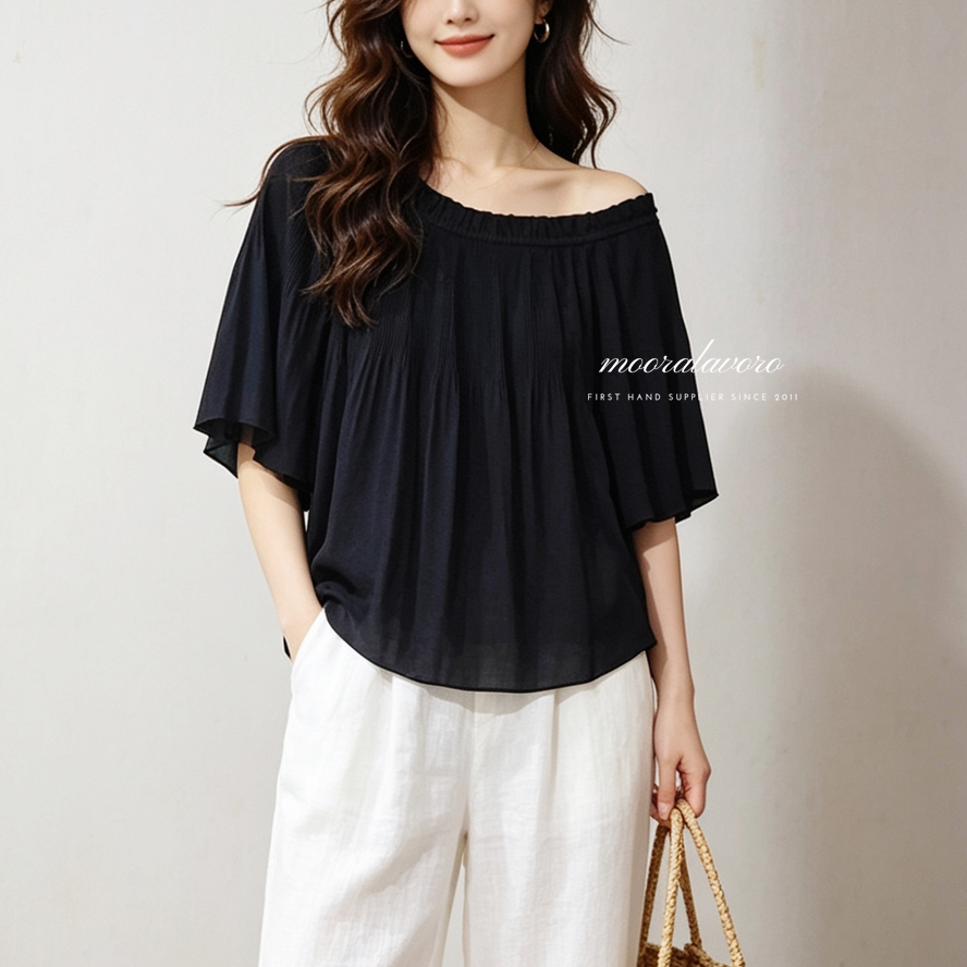ZEMIRA CLASSY PLEATS LOOSE SABRINE TOP KOREAN STYLE READY BANGKOK PREMIUM COLLECTION BKK