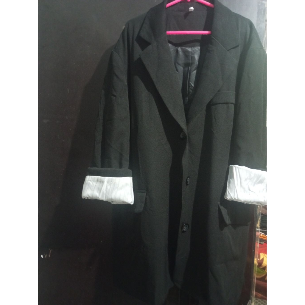 blazer bigsize hitam pekat kokoh