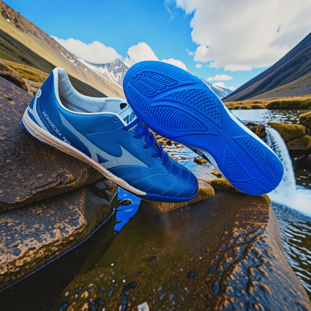 Kaaf - Sepatu Futsal Mizuno Monarcida Blue Silver