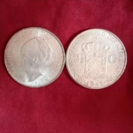koin kuno Nederland Belanda wilhelmina gulden