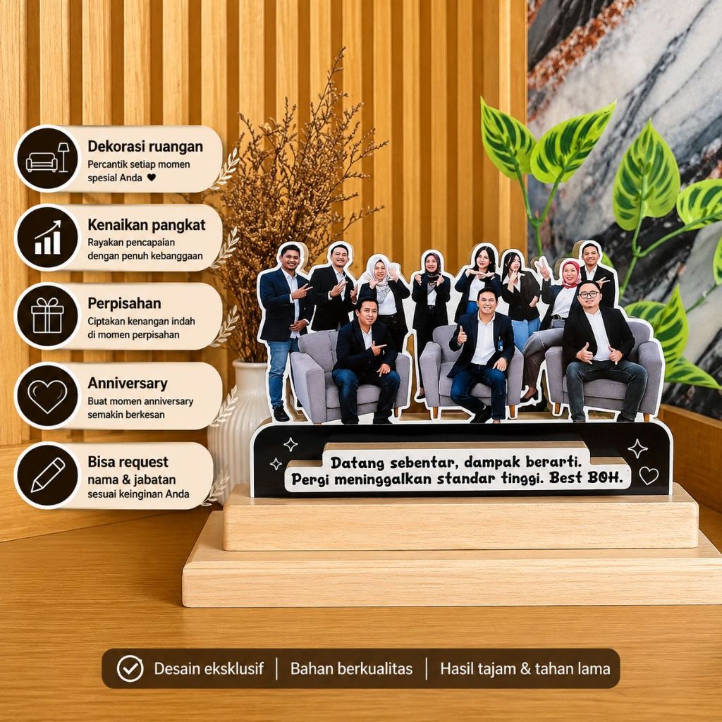 Cakrawala Art - Karikatur Kayu Custom Banyak Wajah Hadiah Kenangan Pajangan Rumah Kantor