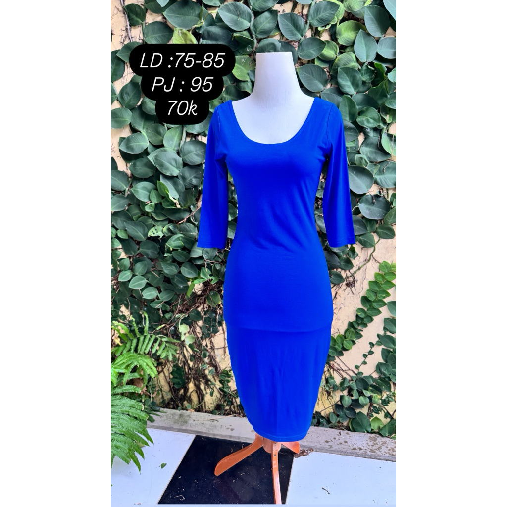 Dress slim biru bca