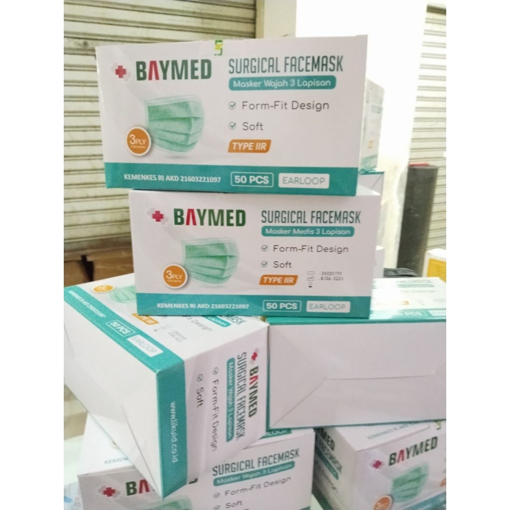 Masker baymed surgical masker 3 ply Baymed masker muka/masker wajah new