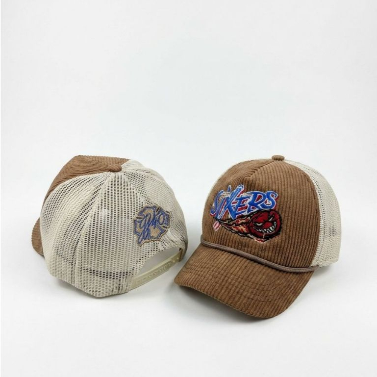 Topi Trucker Lidah Pendek / Topi Jaring Lidah Pendak Corduroy / Topi Pria Dewasa