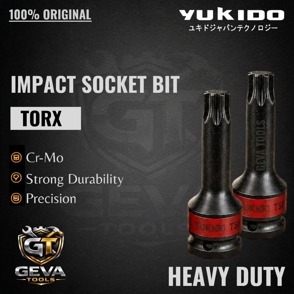Yukido kunci sock bintang impact T50 Cr-Mo socket wrench impact