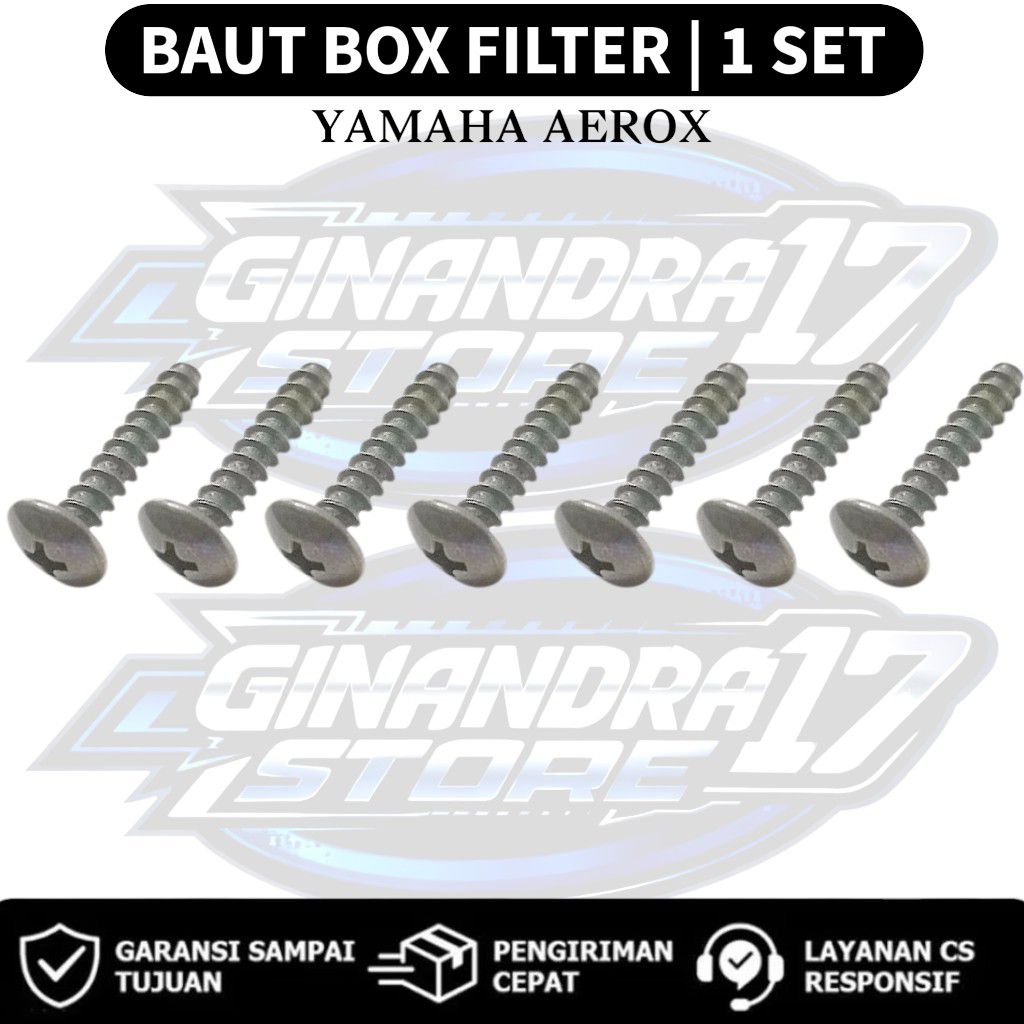 Baut Box Filter 1 SET Yamaha Aerox / 8 Pcs Baut Box filter udara Motor Aerox