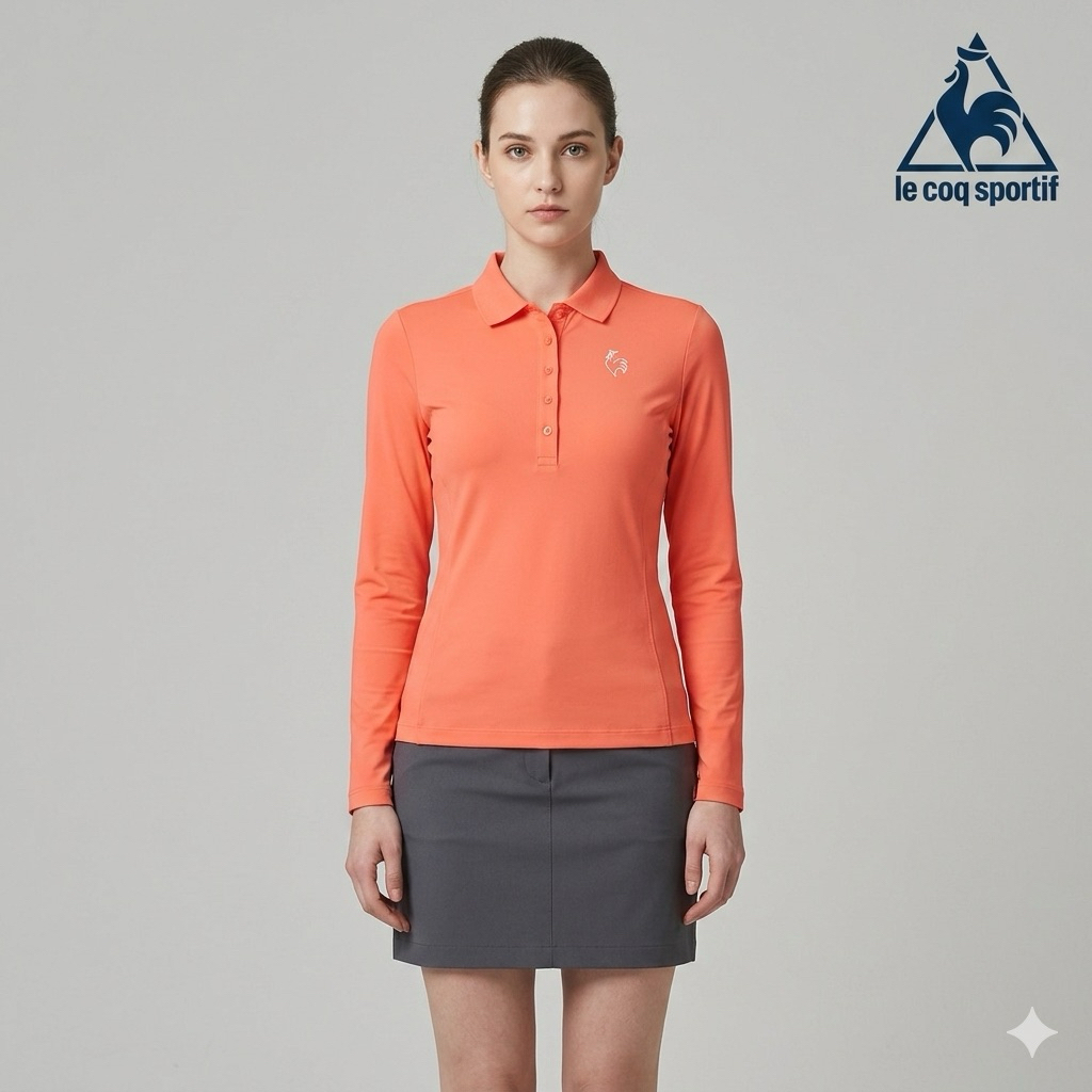 Baju GOLF wanita LE COQ SPORTIF Orange 90 Preloved