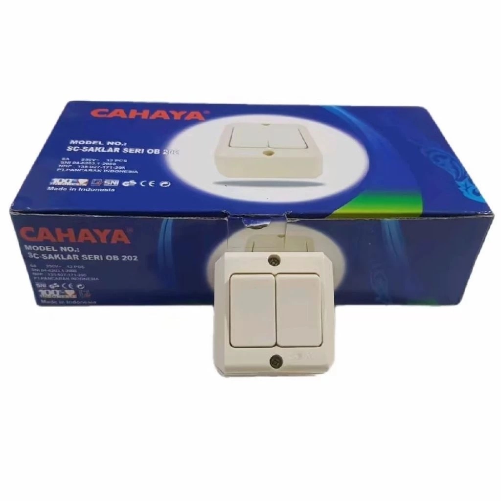 OB Seri Cahaya SC 202/saklar seri OB -202 CAHAYA Sakelar On Off Tempel Serbaguna