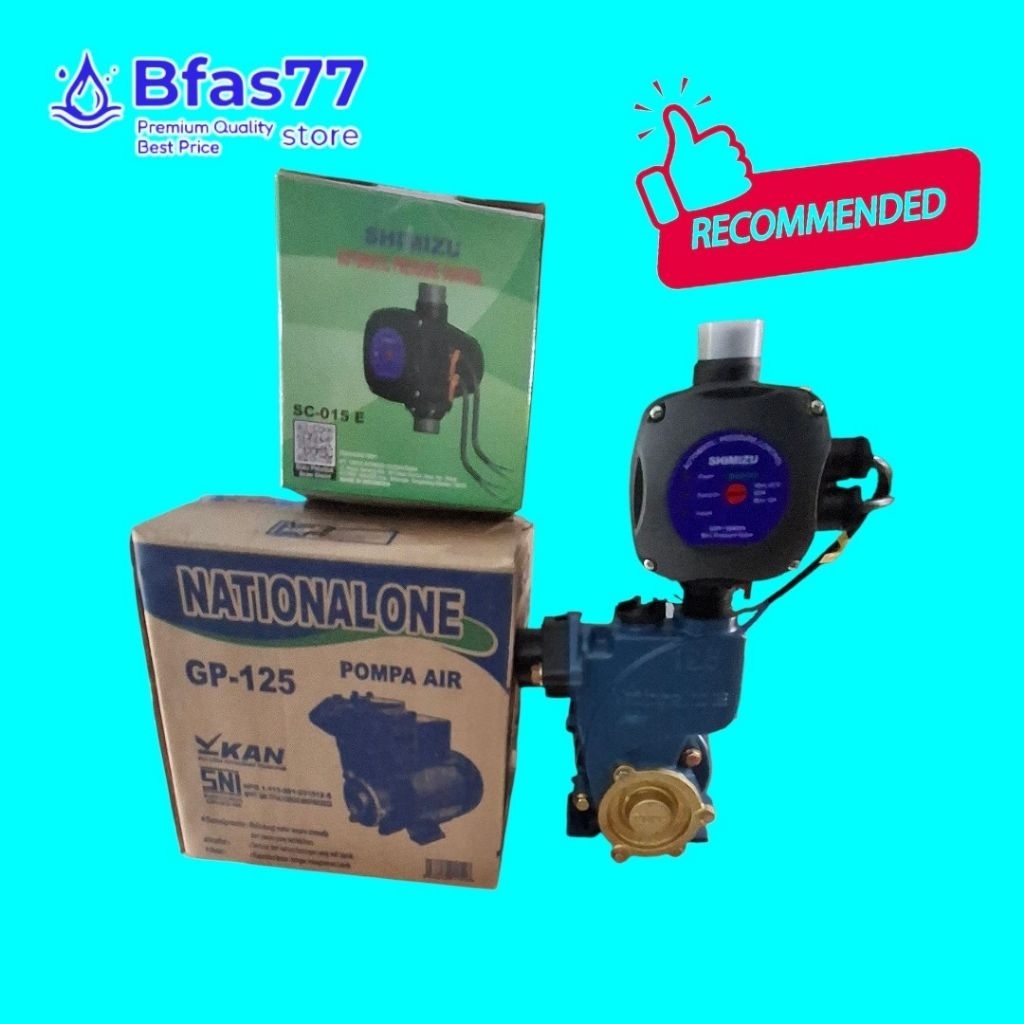 Pompa pendorong air toren nasional otomatis digital 125 watt