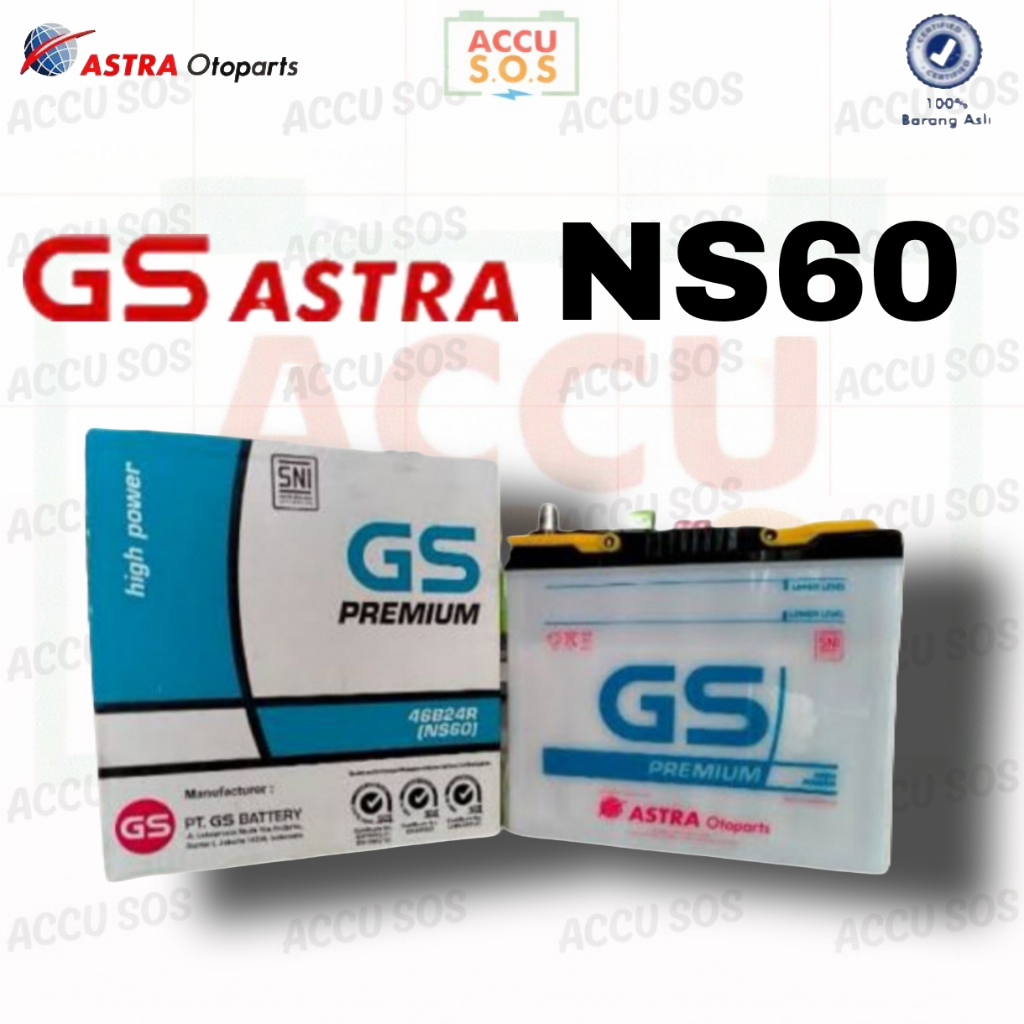Aki GS Astra Premium NS60 - Aki Basah Rekomendasi