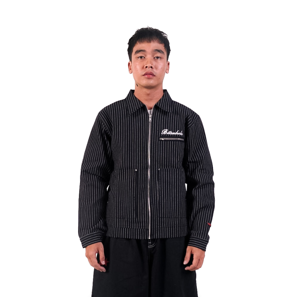 Bitsnbobs Work Jacket Boxy Wabash Denim Fush Black Indigo