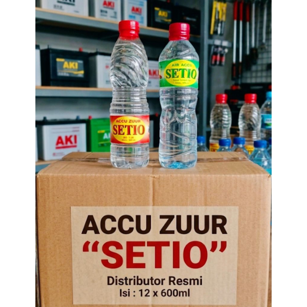 SETIO - AIR ZUUR ISI TAMBAH AKI - ACCU ZUUR ISI ULANG PERTAMA AKI BARU
