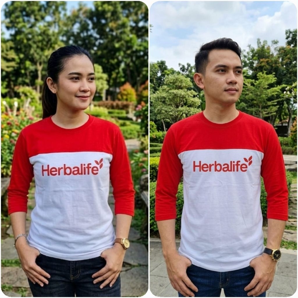 kaos herbalife terbaru/ kaos herbalife merah putih/ kaos herbalife lengan 7/8/kaos agustusan