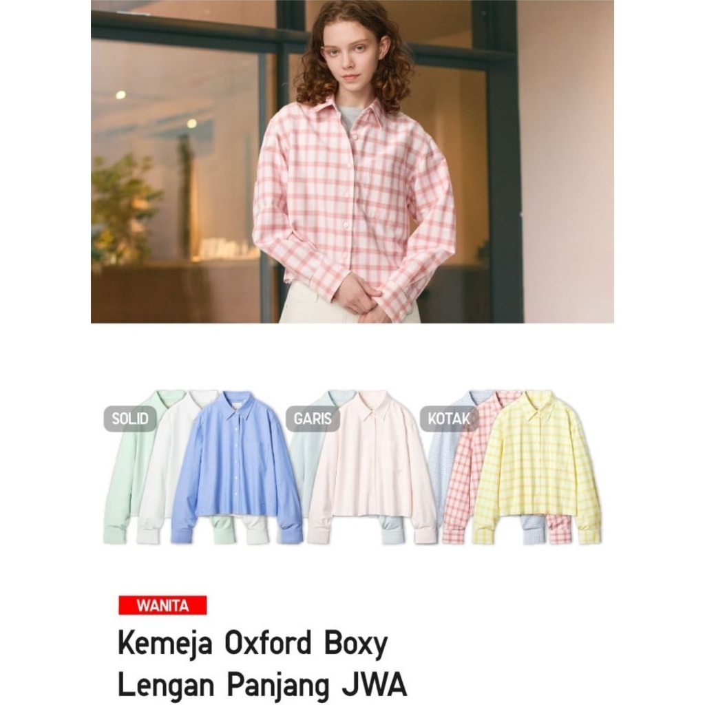 UNIQLO Kemeja JW Anderson Kemeja Oxford Boxy Lengan Panjang ORIGINAL Jastip