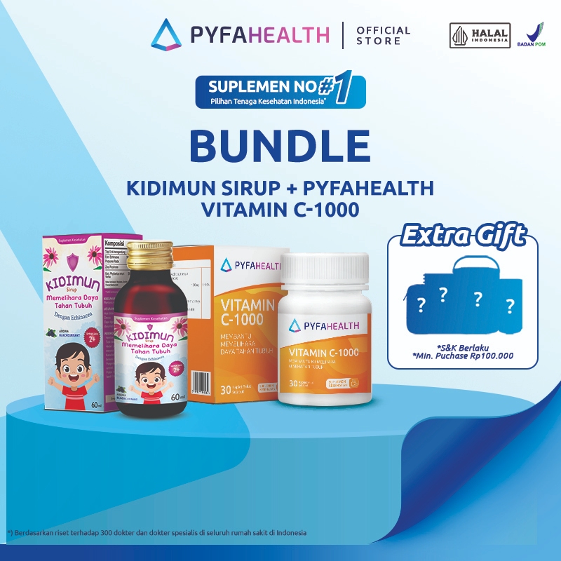 [BUNDLE] Kidimun Sirup + Pyfahealth Vitamin C-1000