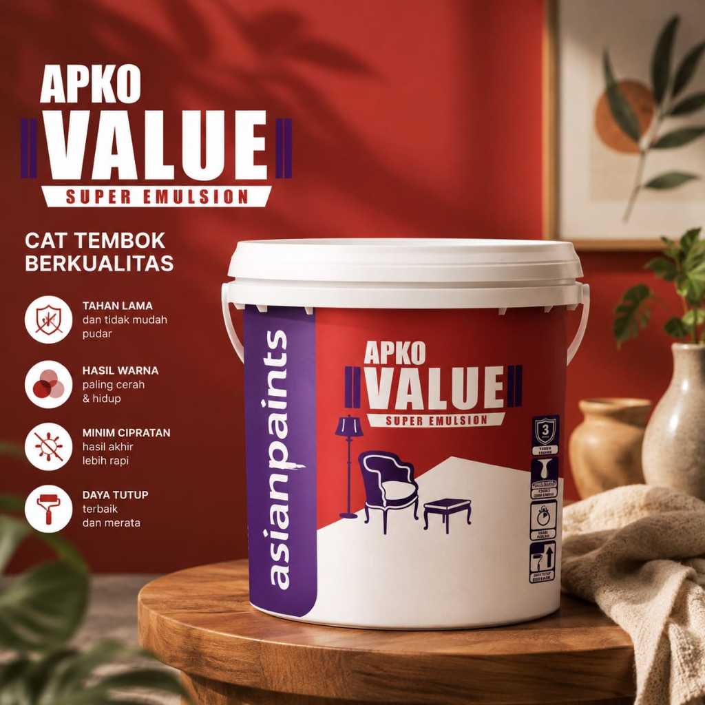 Cat Tembok Asian Paint APKO Value Galon 5 Kg / Cat Dinding Interior