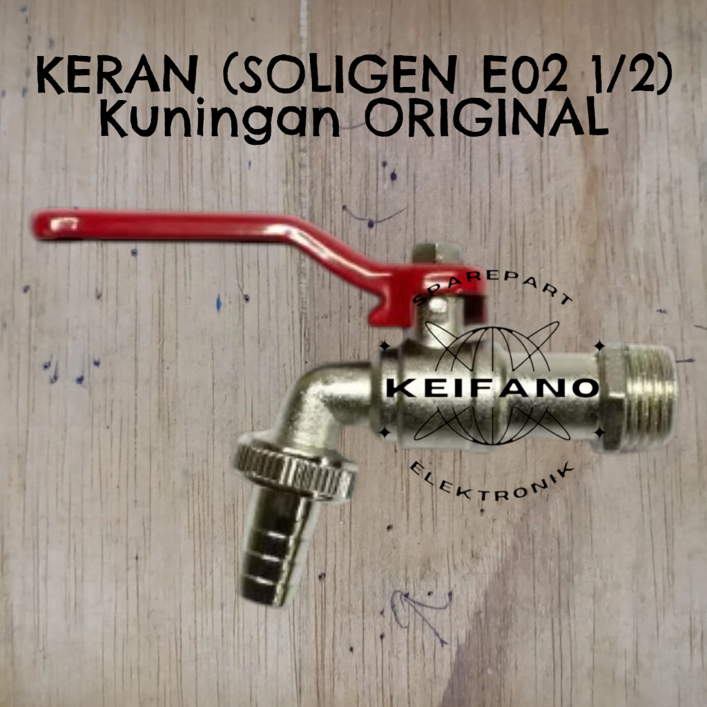 Kran Kuningan SOLIGEN E02 1/2" / Keran Mesin cuci / Kran full Kuningan Original