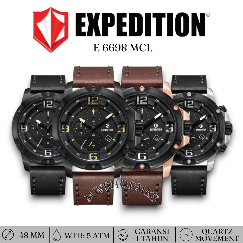 Jam Sport Pria Expedition E6698 E 6698 E6698M Original Garansi Resmi Free Baterai Cadangan