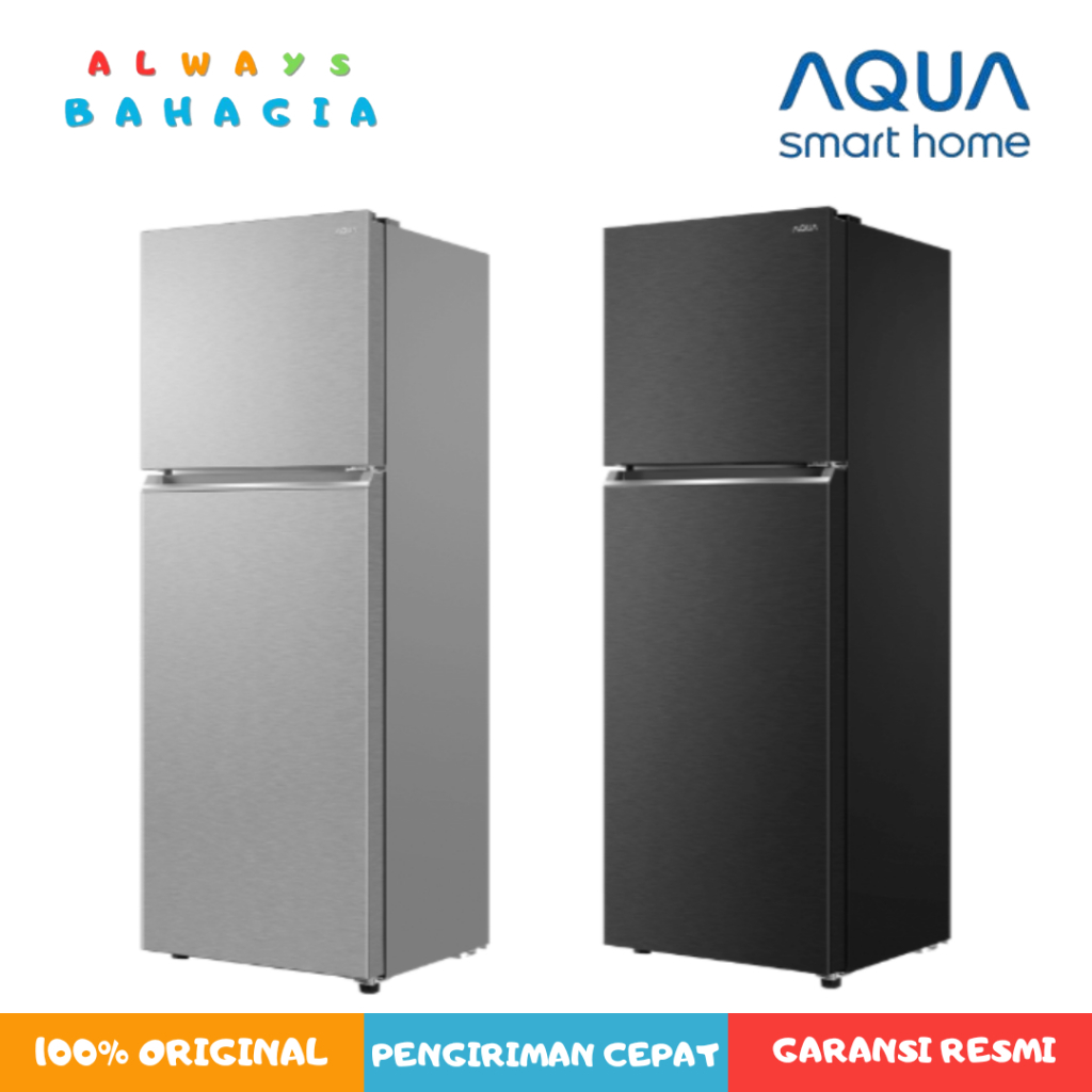 Aqua AQR-DTM285CBP(DS) Kulkas 2 Pintu Kulkas dengan fitur Turbo Cooling, Bigger Freezer, -1° C Chill