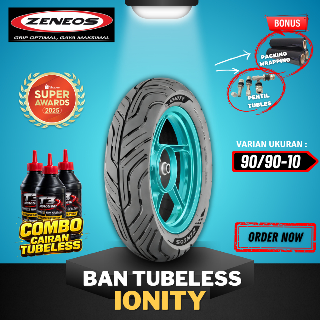 [READY COD] BAN ZENEOS IONITY RING 10 ( 90/90-10 ) / BAN TUBELESS ZENEOS BAN MOTOR MATIC / BAN TUBLE
