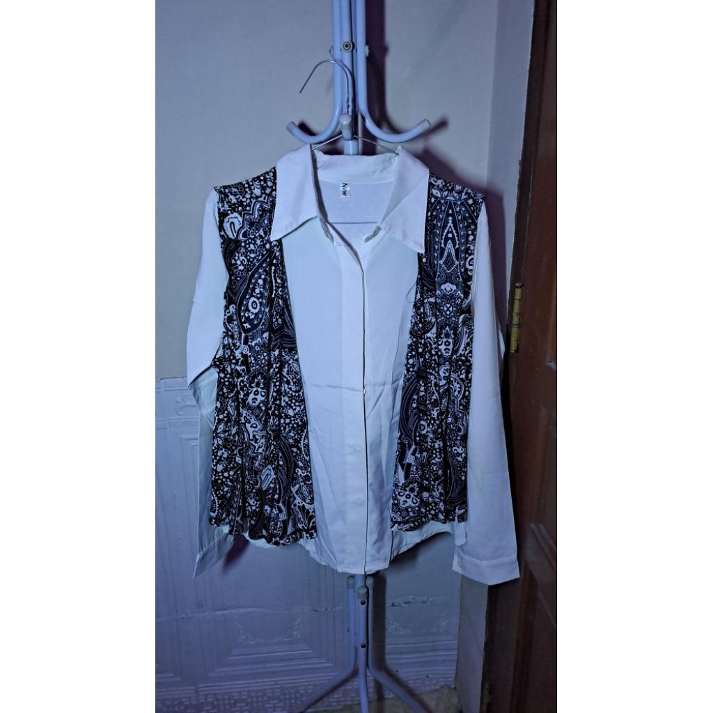 [Preloved] Set Baju Kantor Batik Kemeja Outer