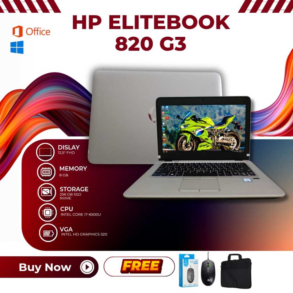 Laptop HP Elitebook 820 G3 Core i7 Gen 6 RAM 8 GB SSD 256GB