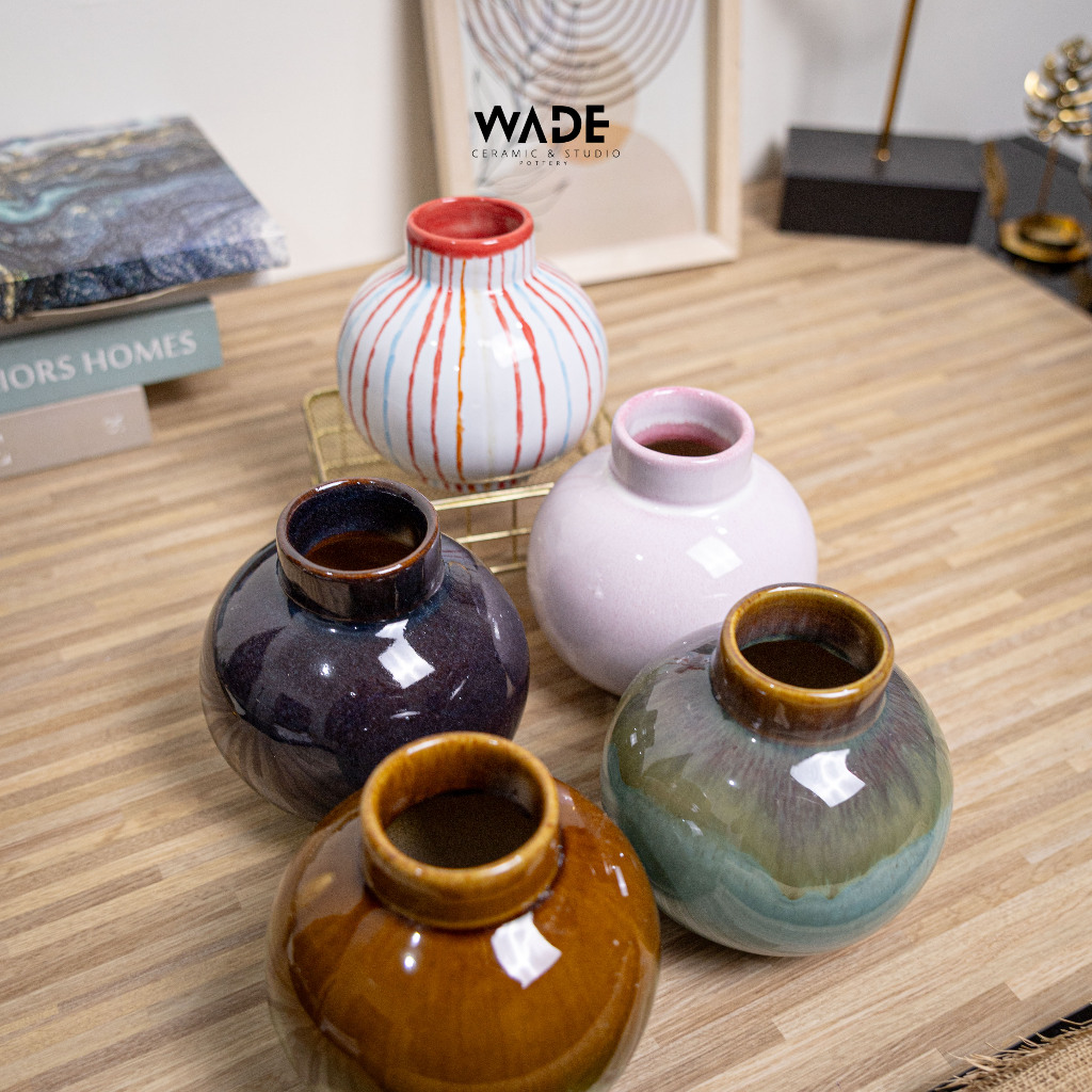 Vas Bola Keramik Handmade – Vas Tanaman Minimalis | WADE KERAMIKA