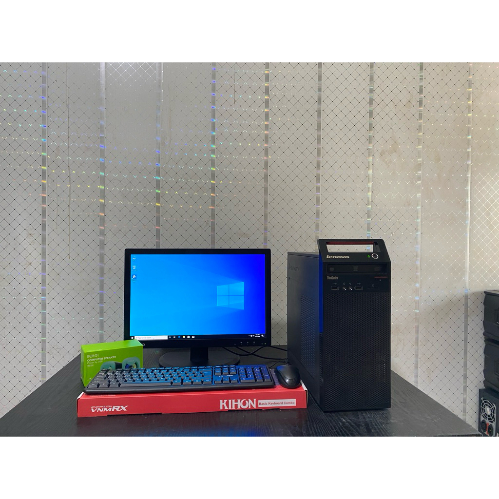 Komputer PC Set Lengkap Lenovo i3 4TH+ RAM 8GB + Monitor 20 inch + Keyboard Mouse bekas murah siap p