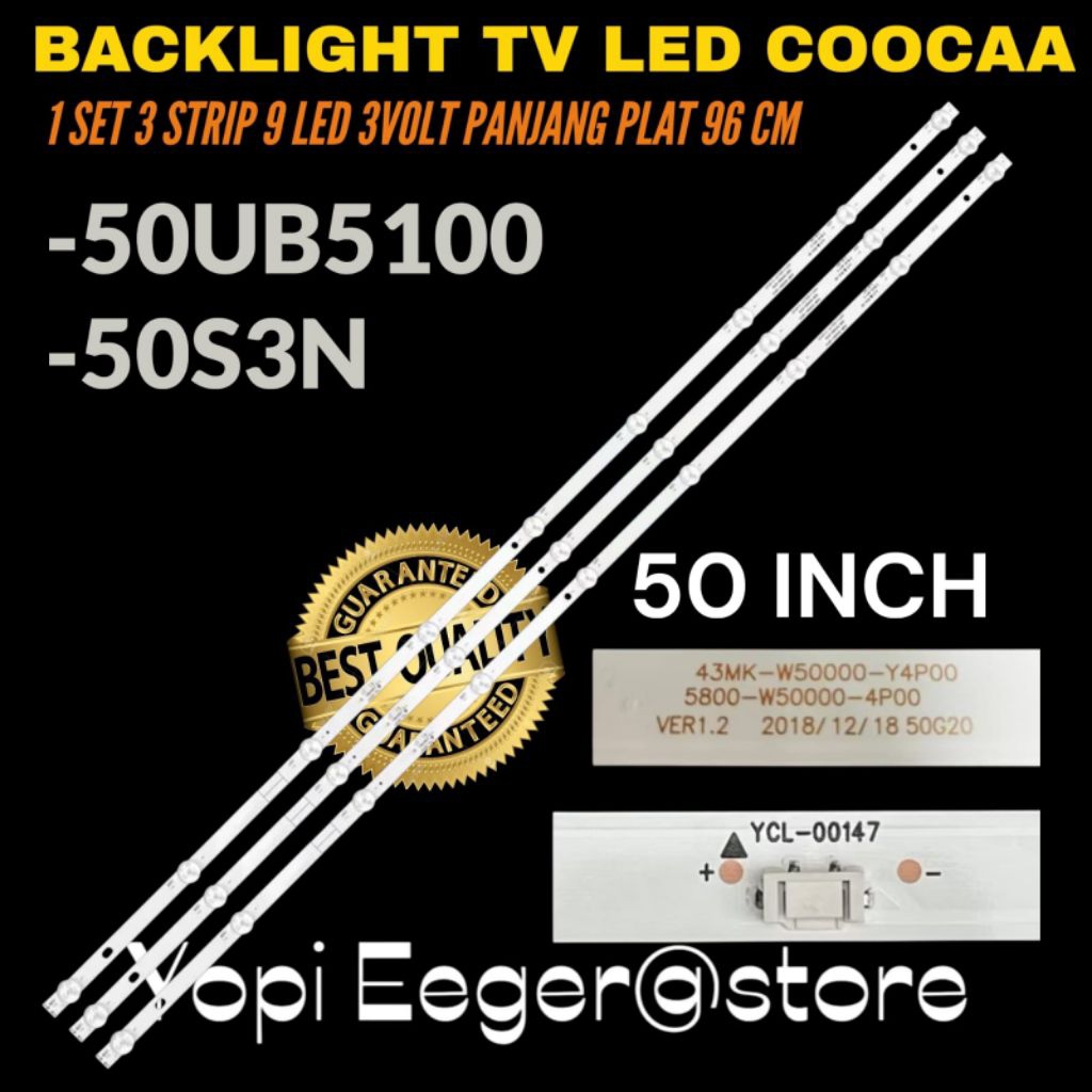 BACKLIGHT TV LED COOCAA 50 INCH 50UB5100- 50S3N BACKLIGHT TV LED COOCAA 50 INCH