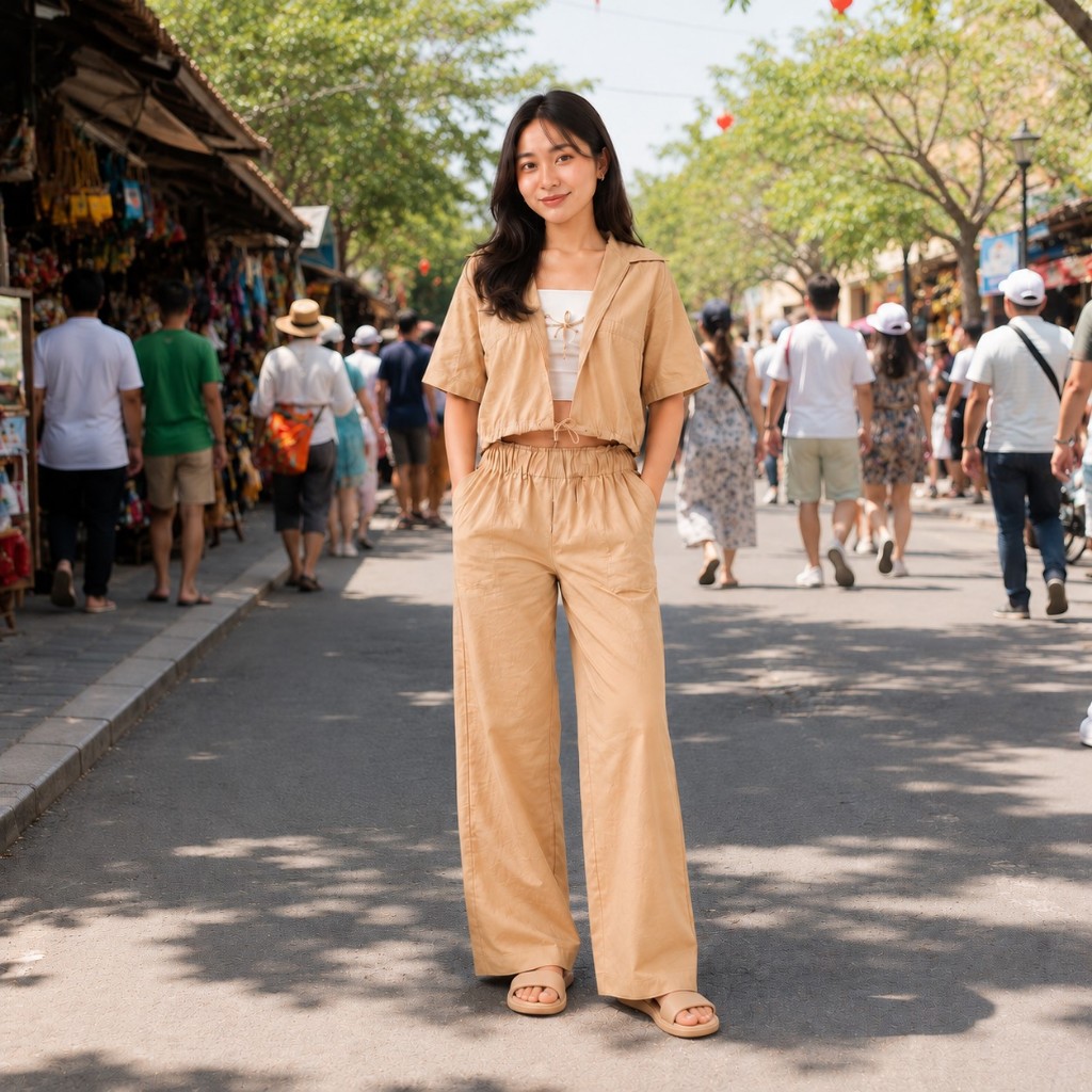 SETELAN WANITA CROP by ELITEELEGANCE I KOREAN STYLE PREMIUM | OUTER CROP + CELANA PANJANG KEKINIAN