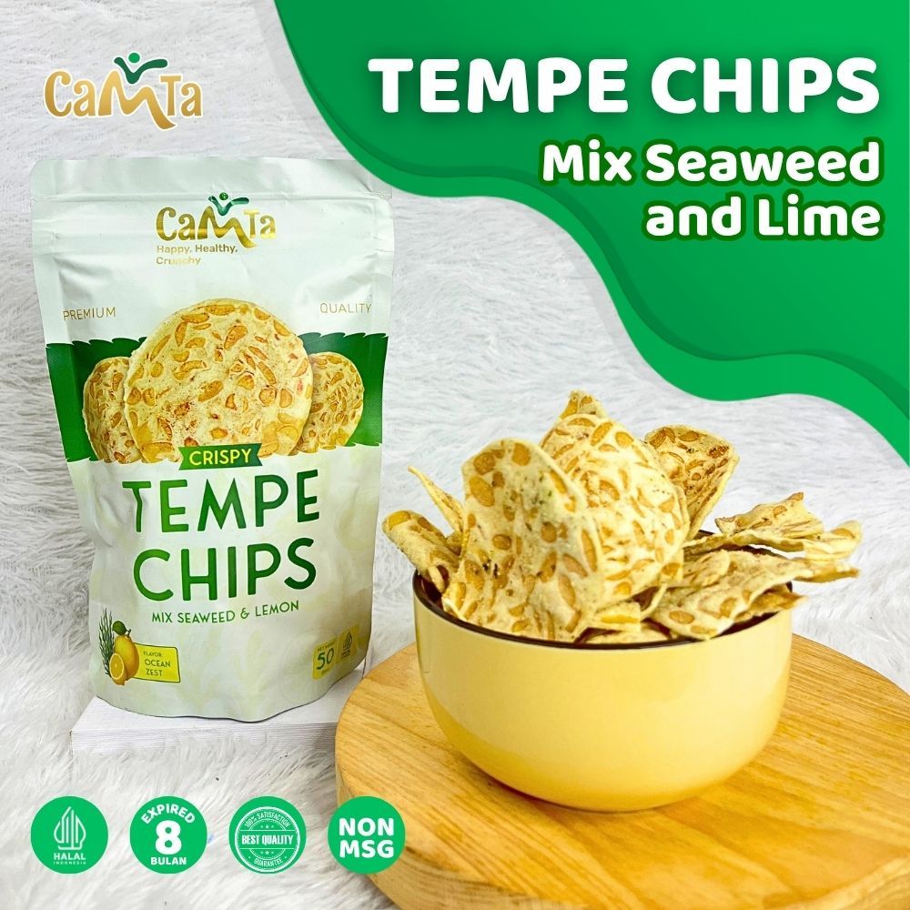 Camta - Keripik Tempe Rumput Laut Non MSG Cocok Untuk Diet Gurih Renyah Tidak Mudah Melempem Rasa Ca