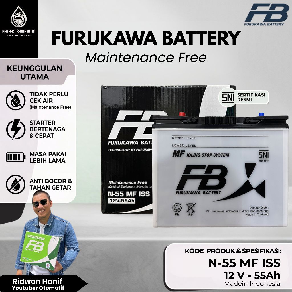 Furukawa Battery / FB Aki Mobil N55 ISS 55Ah Aki Kering
