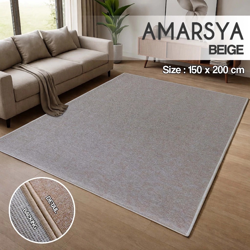 Karpet AMARSYA Karpet Polos Beige 150x200 Tebal, Stylish, Scandinavian Look