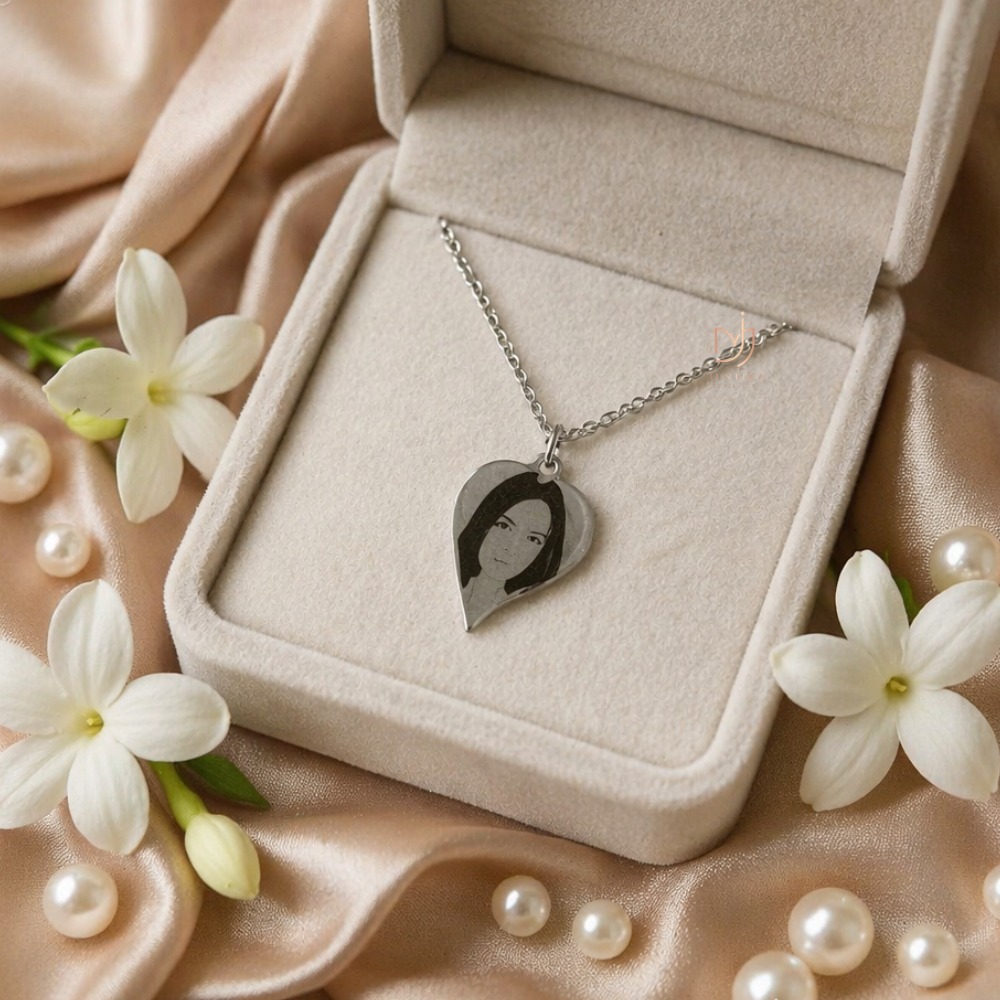 Kalung Custom Foto & Nama Motif Love Terbaru