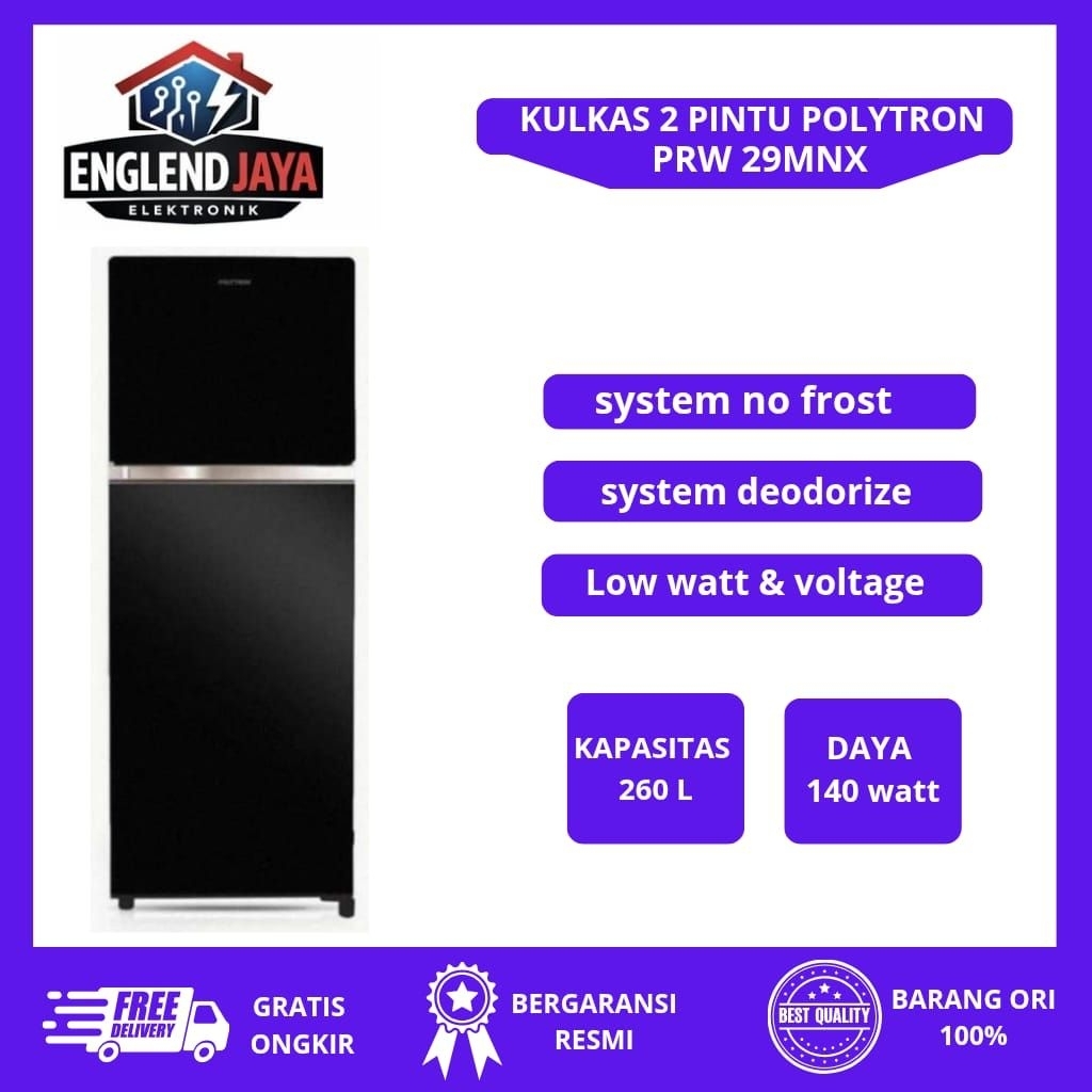 KULKAS 2 PINTU POLYTRON JUMBO - PRW 29 MNR
