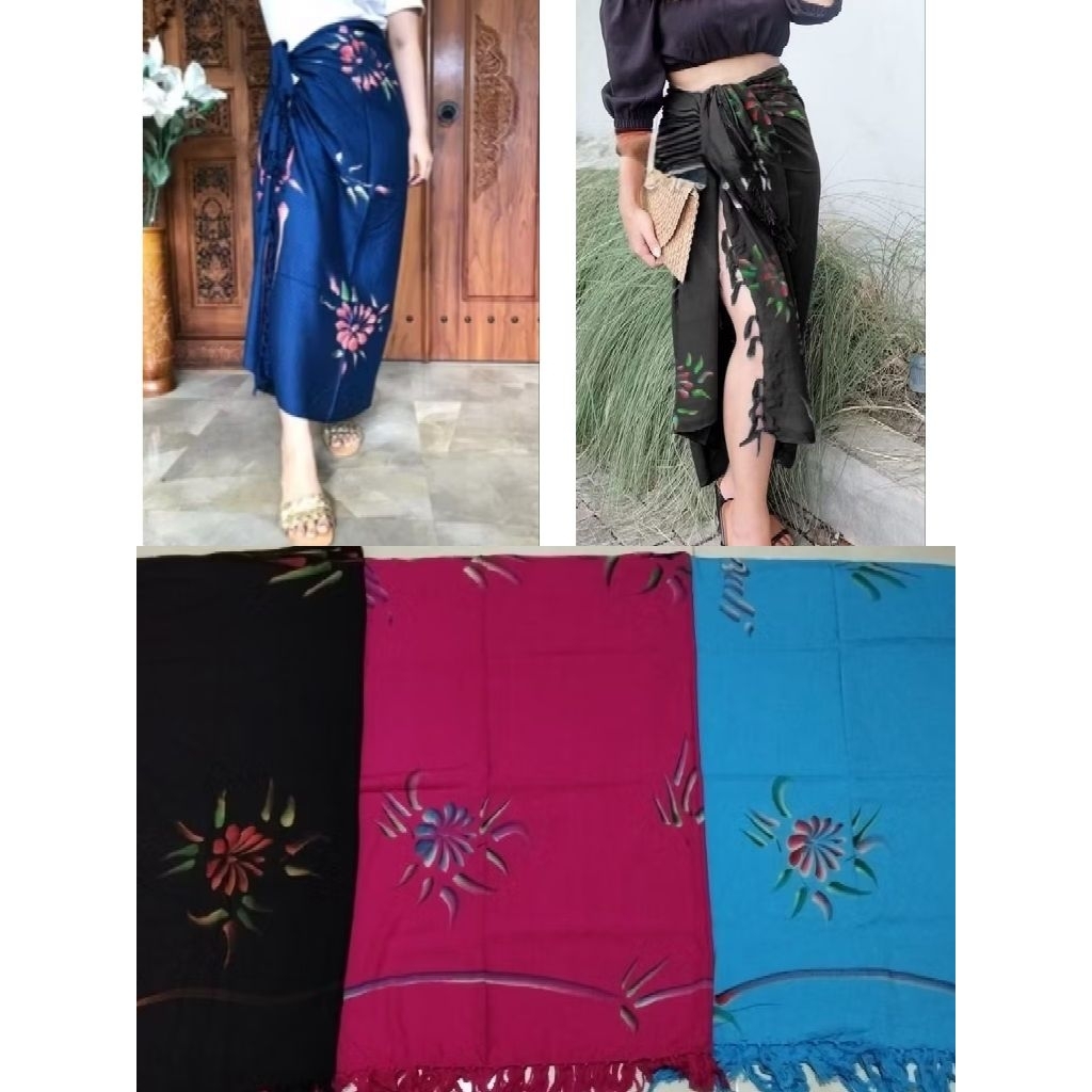 kain Bali kain pantai sarung bali rayon tebal motif bunga premium