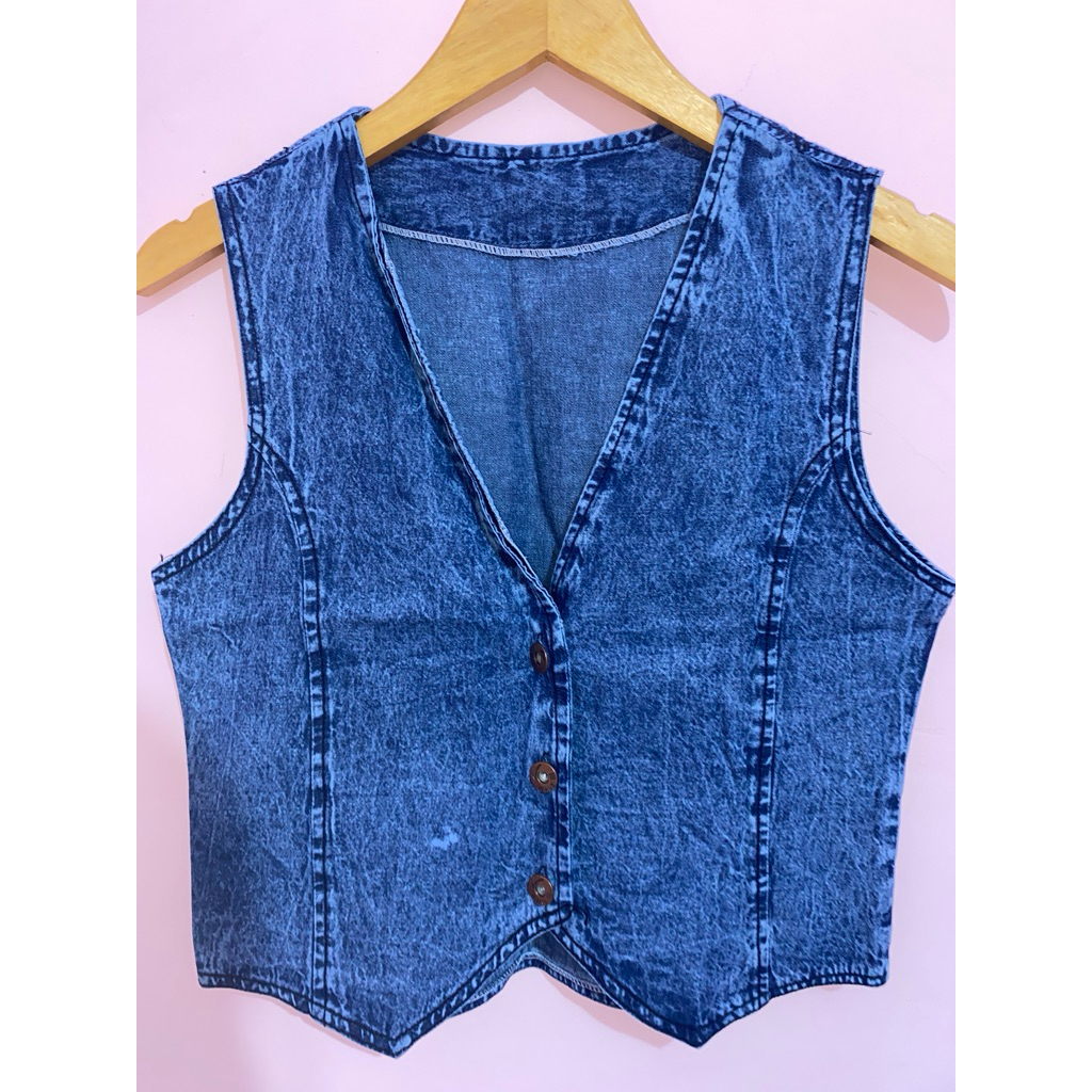 Preloved rompi jeans crop (baca deskripsi)