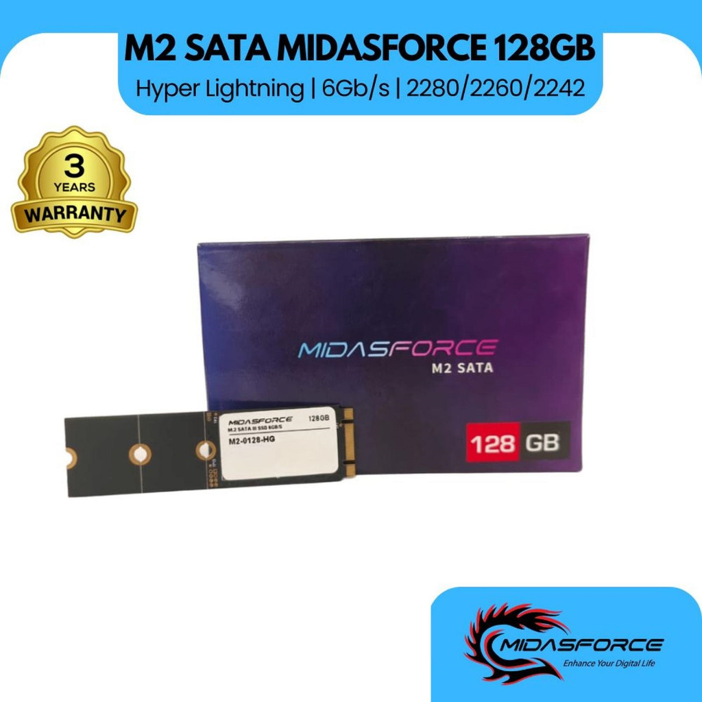 M.2 MIDASFORCE SSD HPYER LIGHTNING 128GB M2 0128 HG