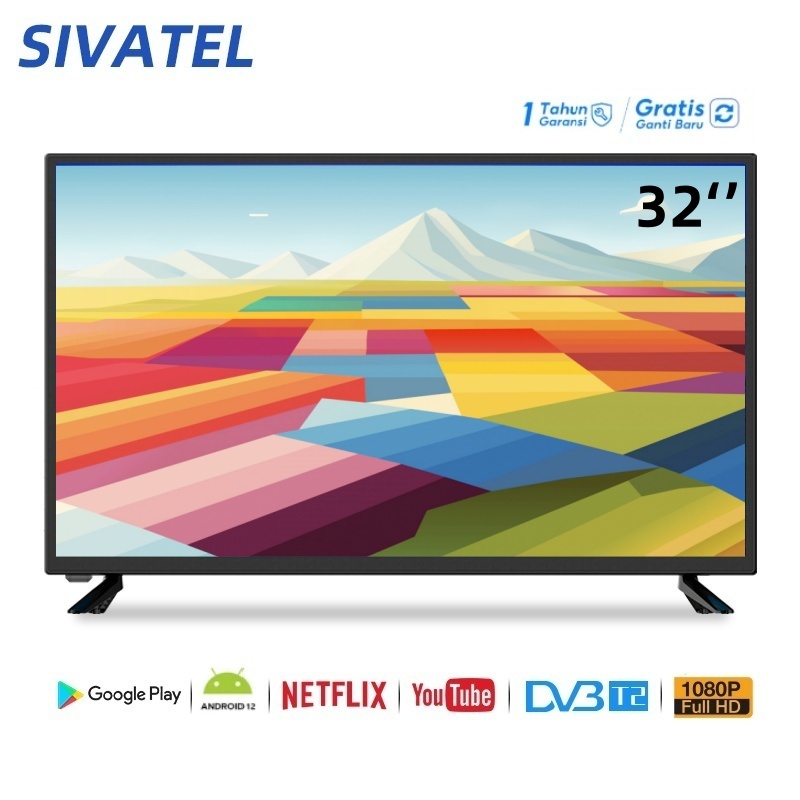 Sivatel Smart TV 32 inch FHD Digital TV Android 32 inch LED Televisi
