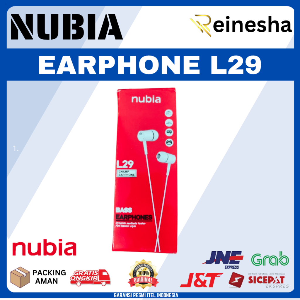 NUBIA EARPHONE L29 BASS SUPER HEADSET NUBIA ORIGINAL RESMI