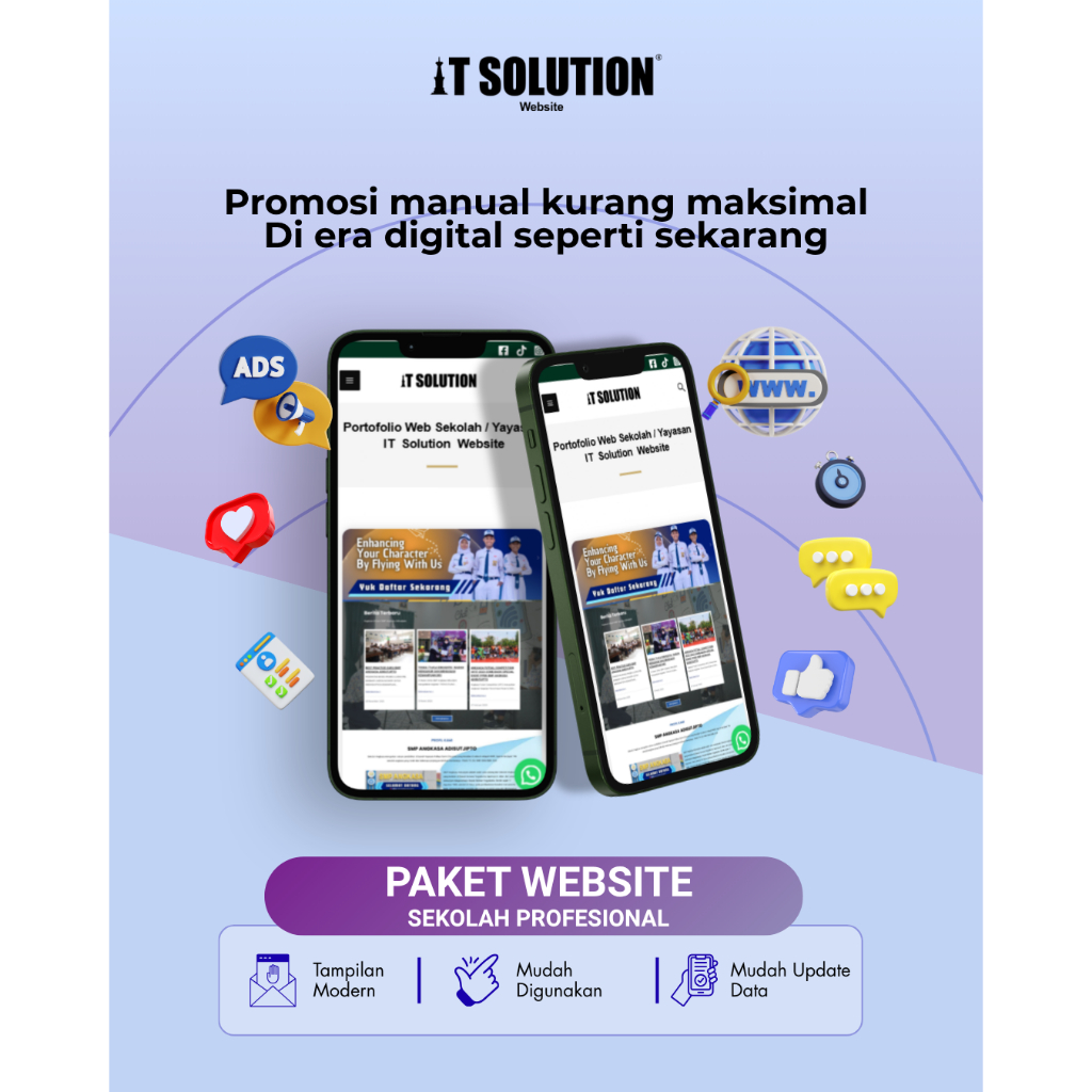 Paket Website Sekolah Profesional – Website SD SMP SMA SMK Yayasan Sekolah Modern & Responsive