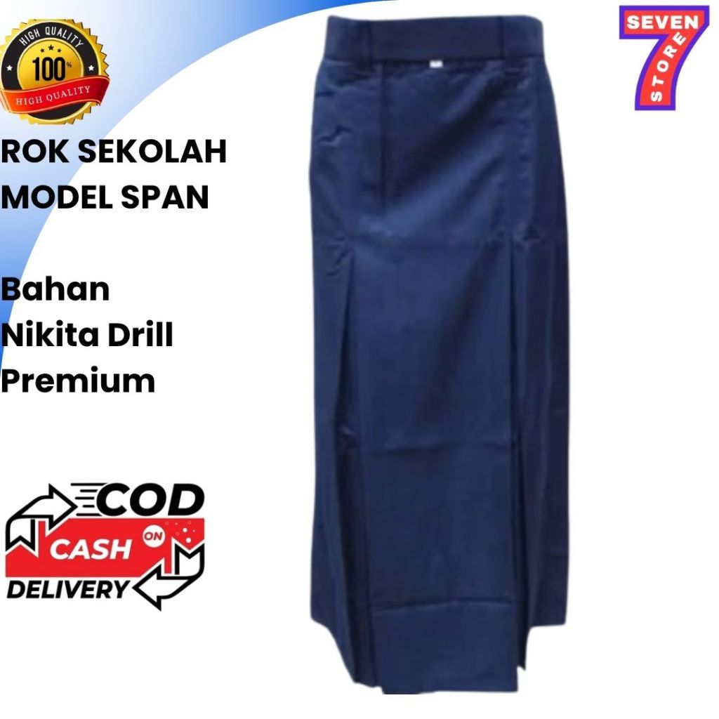 Rok Span Sekolah SMP SMA bahan NIKITA DRILL Original